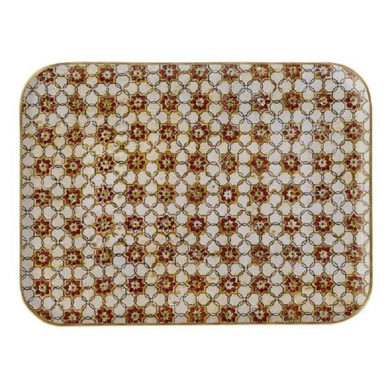 Plateau en métal ocre GM