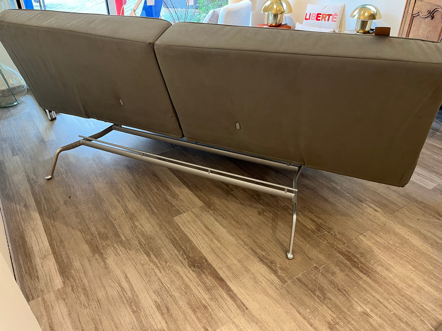 Canapé transformable Gris en Alcantara CINNA