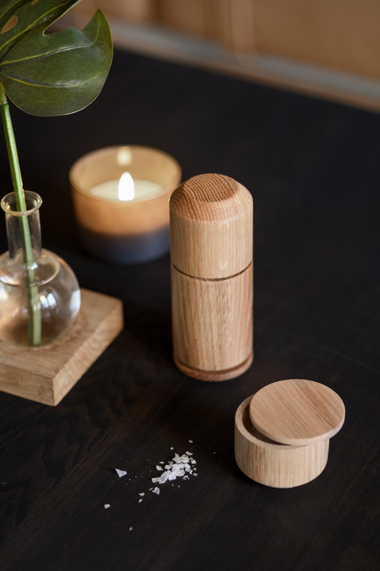 Petit pot de sel en bois Naturel