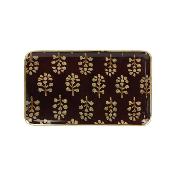 plateau en métal acajou, chic élégant, pour la décoration de votre intérieur