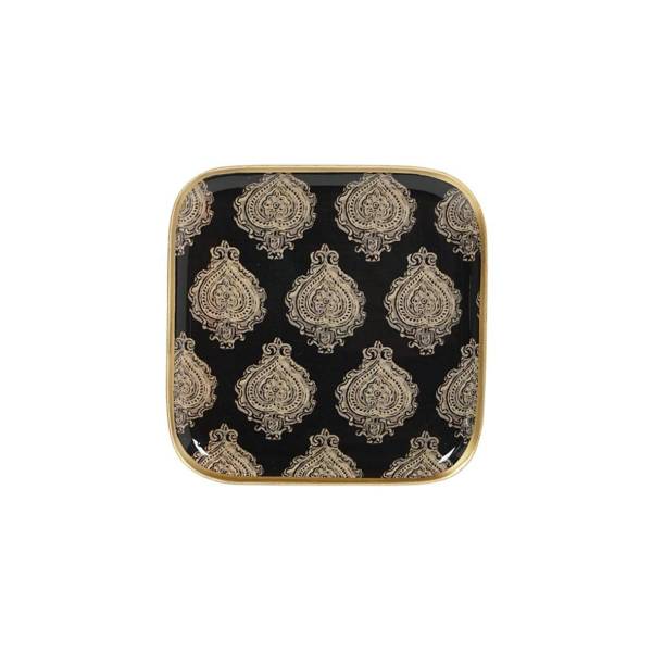 Plateau en métal carré noir, très chic et élégant pour vos fêtes de Noël