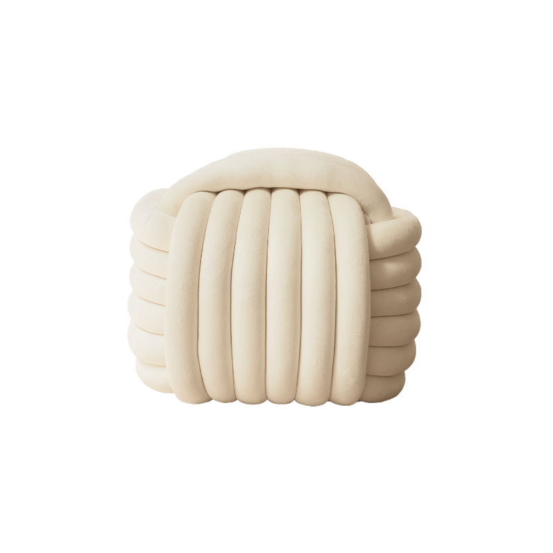 Tabouret-Pouf écru, assise confortable et tout doux - decolucce