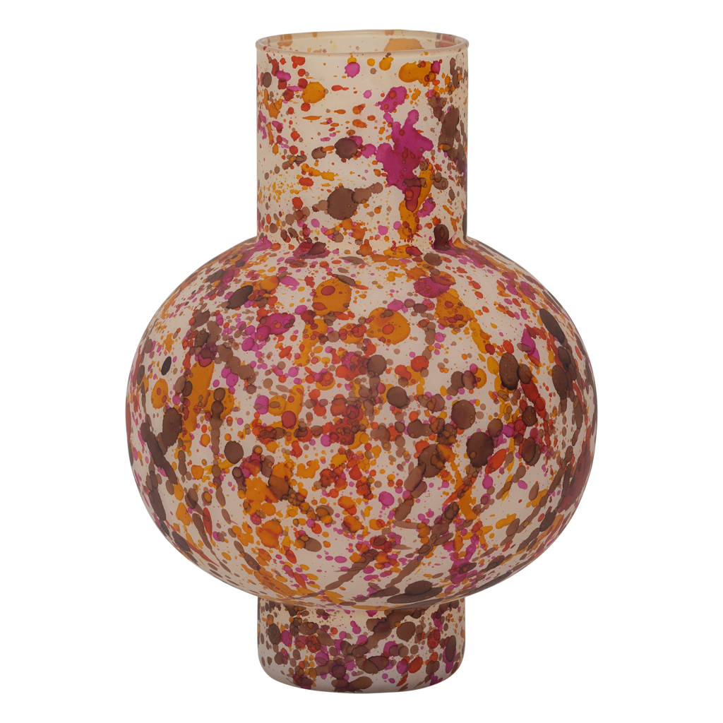 Vase rond mouchete multicolore ideal pour votre décoration intérieure