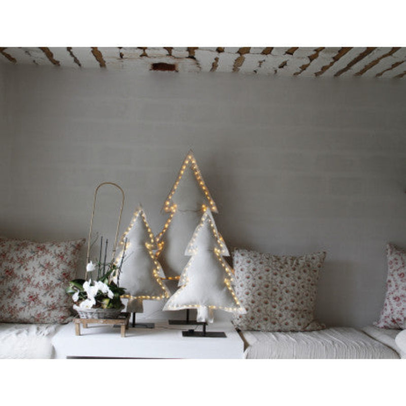 sapin lumineux blenc en velours made in france artisanale