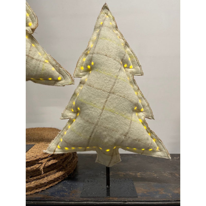 sapin lumineux en tissu plaid taille -décoration de Noël Decolucce