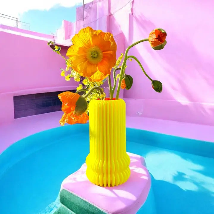 Vase Jaune Fluo effet 3D