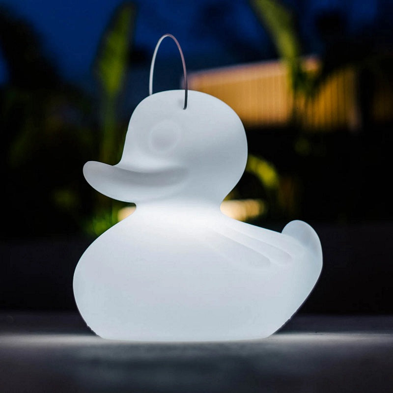"Lampe canard flottant LED blanc MEGA illuminé dans piscine"