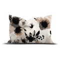 Coussin extérieur Stavanger Pôdevache motif floral noir et beige
