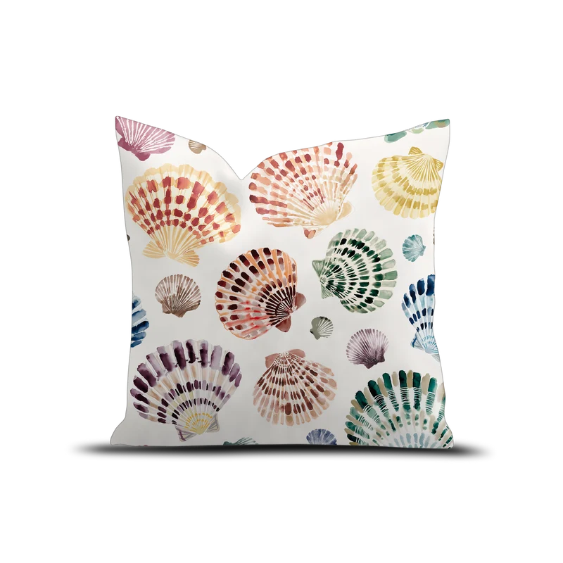 Coussin extérieur Tecpan Pôdevache motif coquillages