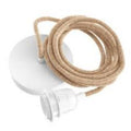 Suspension avec douille E27 et câble textile naturel - Décoration intérieure | DECOLUCCE