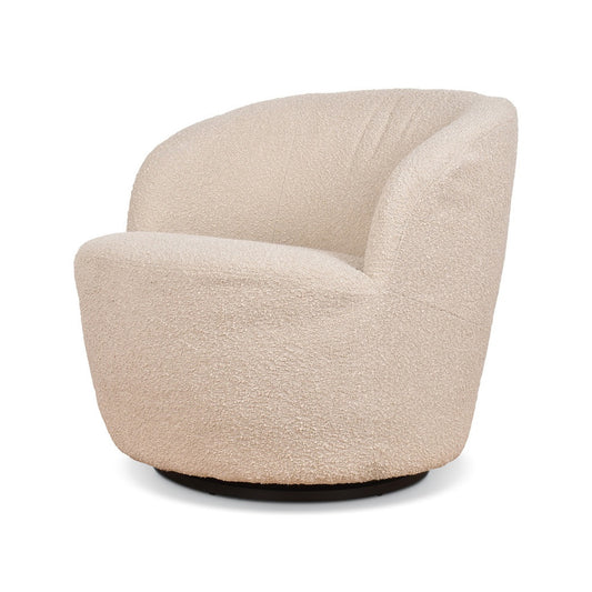 Fauteuil pivotant bouclette sable 