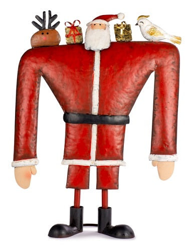 Décoration de Noël en métal représentant le Père Noël 