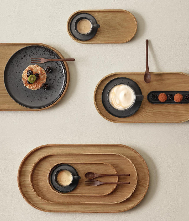 Grand plateau oval en bois de chene, decoration minimaliste pour votre intérieur 