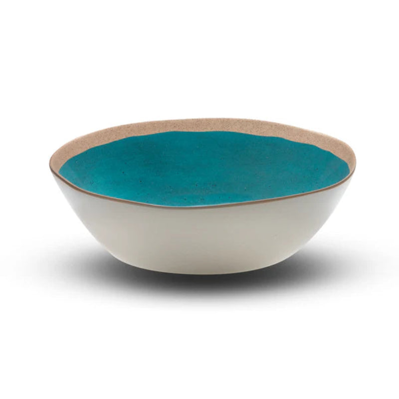 Grand saladier bleu en mélamine, idéla pour vos salades d été dans le jardin 