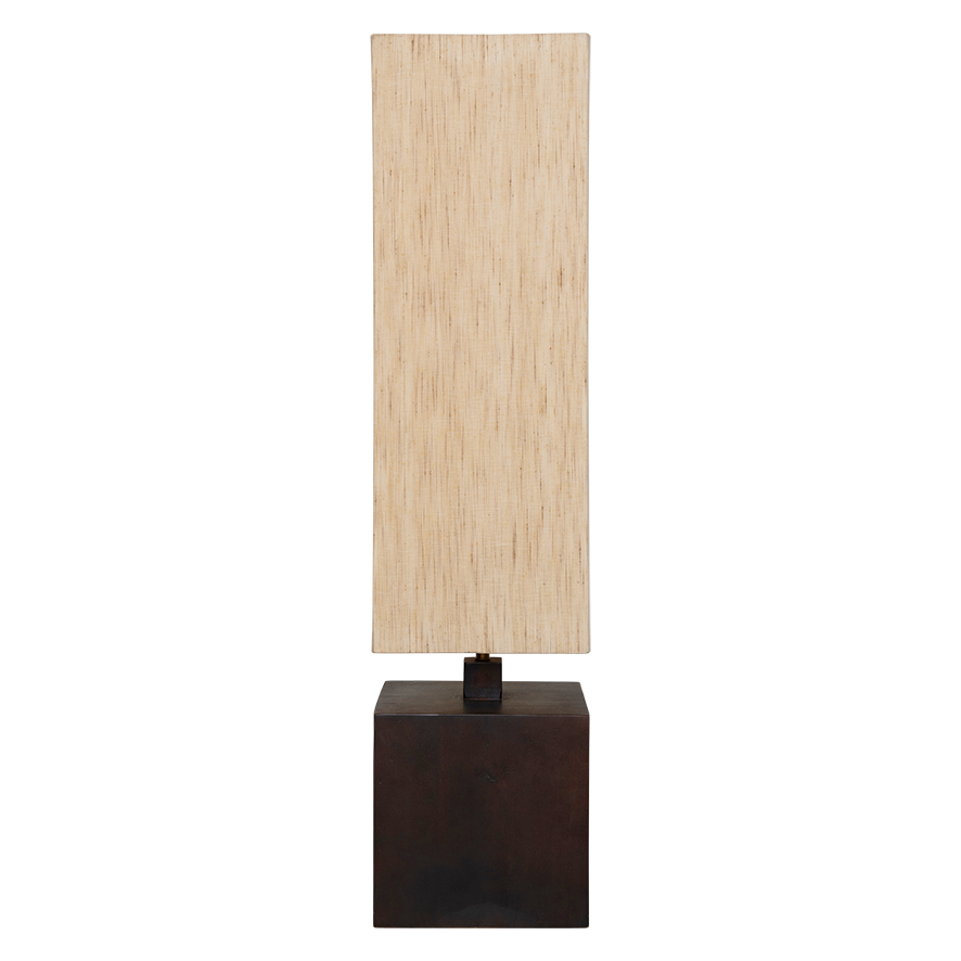 Grande lampe à poser pied en bois contemporaine 