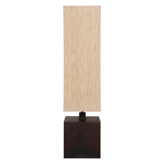 Grande lampe à poser pied en bois contemporaine 