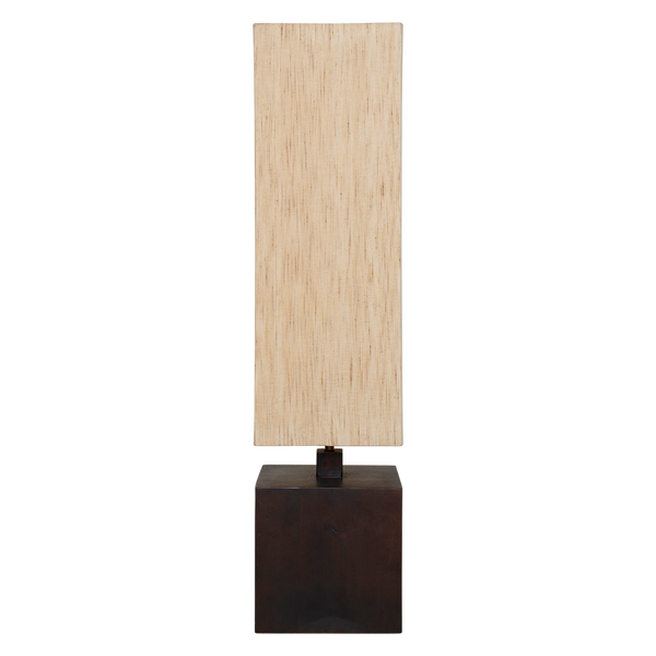 Grande lampe à poser pied en bois contemporaine 