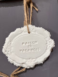 Plaque à message en argile « Maison de vacances » – modèle travaillé