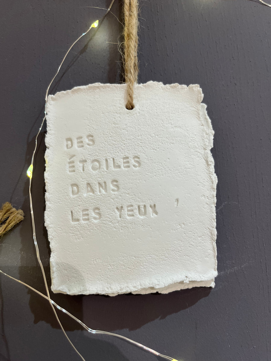 Plaque à message " Des étoiles dans les yeux"