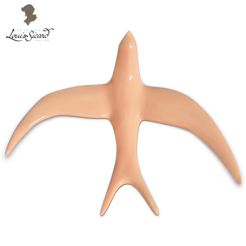 Martinelle rose, sculpture en faïence Louis Sicard