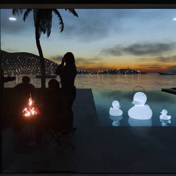 Lampe Canard Flottant Lumineux LED Blanc MEGA - Décoration intérieure | DECOLUCCE