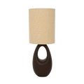 Lampe de table design en céramique brun – abat - jour en coton - Décoration intérieure | DECOLUCCE
