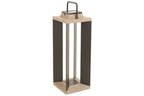 Lanterne solaire TECKALU 65 cm – Aluminium noir & teck - les jardins - Décoration intérieure | DECOLUCCE