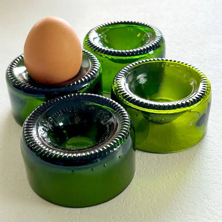 Lot de 4 coquetiers Upcyclés - Culots de Bouteilles de vins - Décoration intérieure | DECOLUCCE