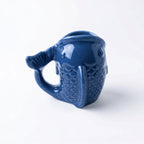 Mug NEMO Bleu Majorelle Bazardeluxe en céramique émaillée avec décor poisson en relief.