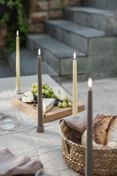 Bougie led beige Uyuni (lot de 2)