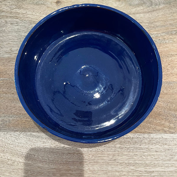 PLAT EN CERAMIQUE BLEU PETROLE 