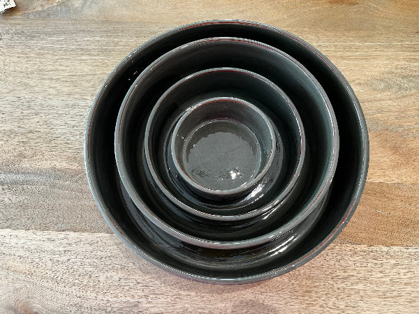 PLAT EN CERAMIQUE GRIS PLUSIEURS TAILLES 