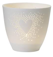 Photophore cœur en porcelaine 