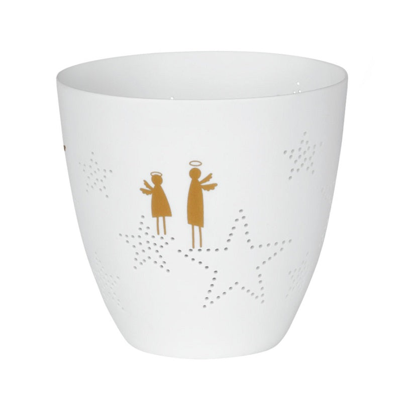 Photophore Ange en Porcelaine Fine Grand Modèle - Décoration Noël Lumineuse