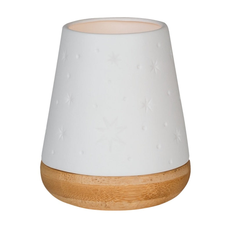 Photophore Étoile en Porcelaine Blanche - Décoration Lumineuse Artisanale