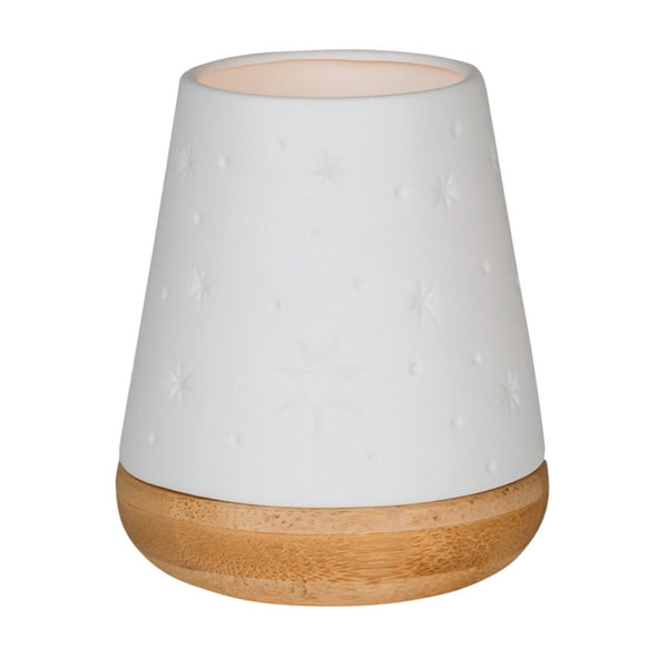 Photophore Étoile en Porcelaine Blanche - Décoration Lumineuse Artisanale