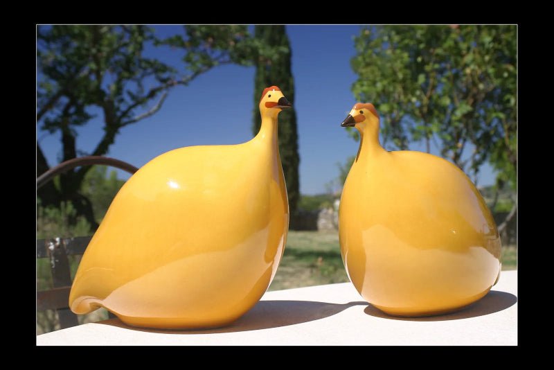Pintade décorative jaune miel unie – Céramique artisanale 17, 20 ou 24 cm - Décoration intérieure | DECOLUCCE