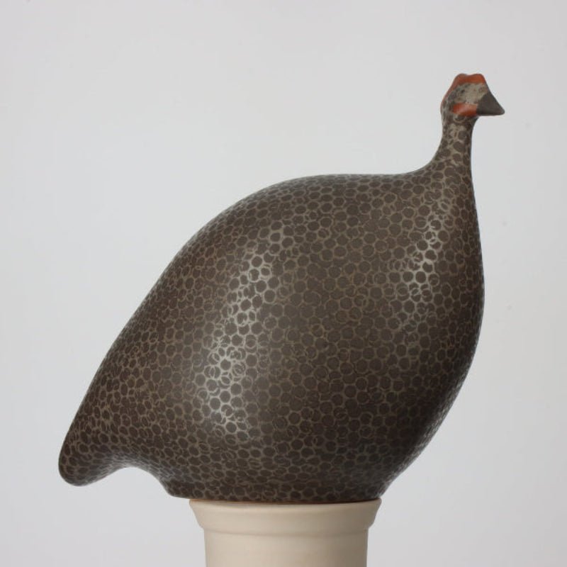 Pintade décorative noir moucheté gris mat – Objet déco en céramique artisanale 17, 20 ou 24 cm - Décoration intérieure | DECOLUCCE