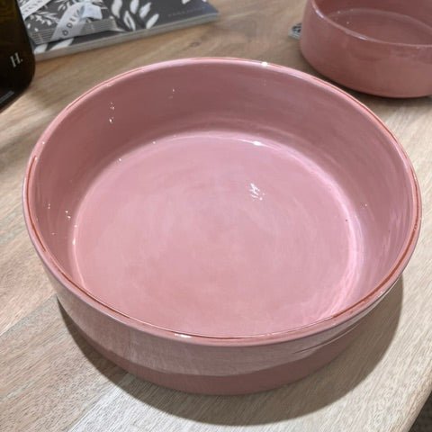 Plat en céramique artisanale rose – Ø 31 cm-Decolucce - Décoration intérieure | DECOLUCCE By Hanna