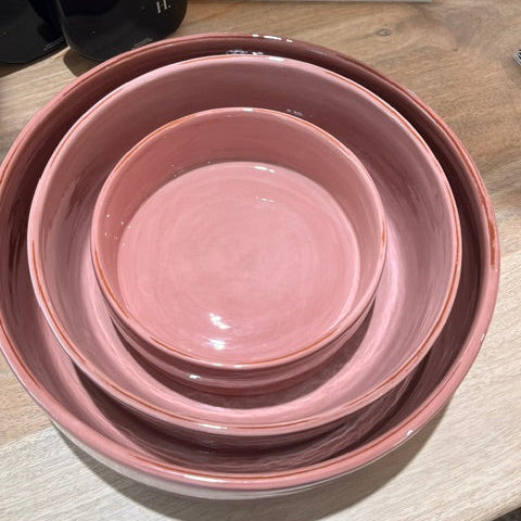 Plat en céramique Rose artisanale -Decolucce 