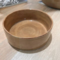 Plat en céramique artisanale taupe Ø18 cm fabriqué en France