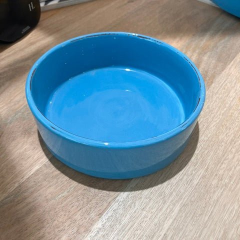 Plat en céramique artisanale turquoise – Ø 18 cm - Décoration intérieure | DECOLUCCE By Hanna