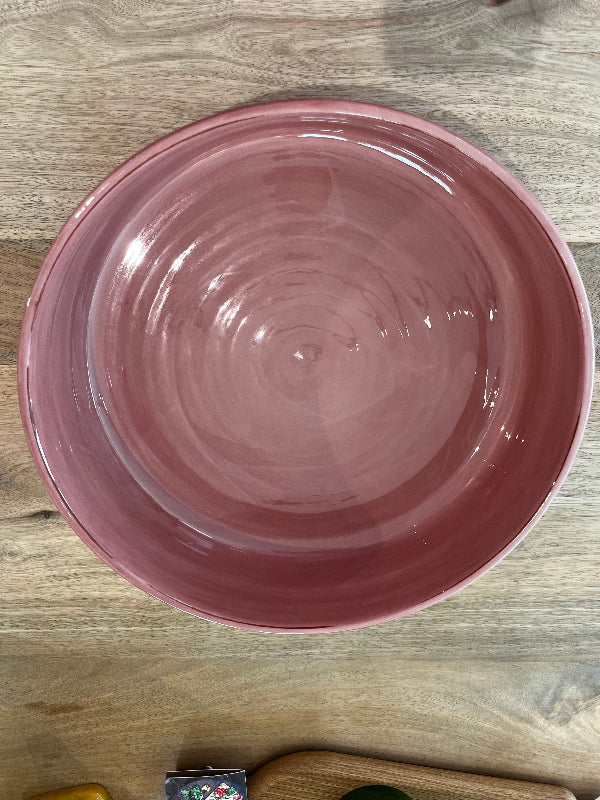 Plat en ceramque moyen vieux rose 