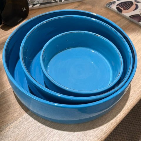 Plat en céramique artisanale turquoise – Ø 25 cm - Décoration intérieure | DECOLUCCE By Hanna