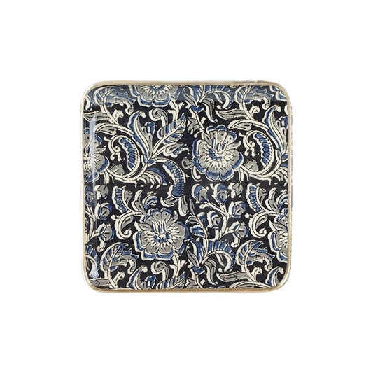 Plateau carré en métal bleu chic et élégant-Decolucce 