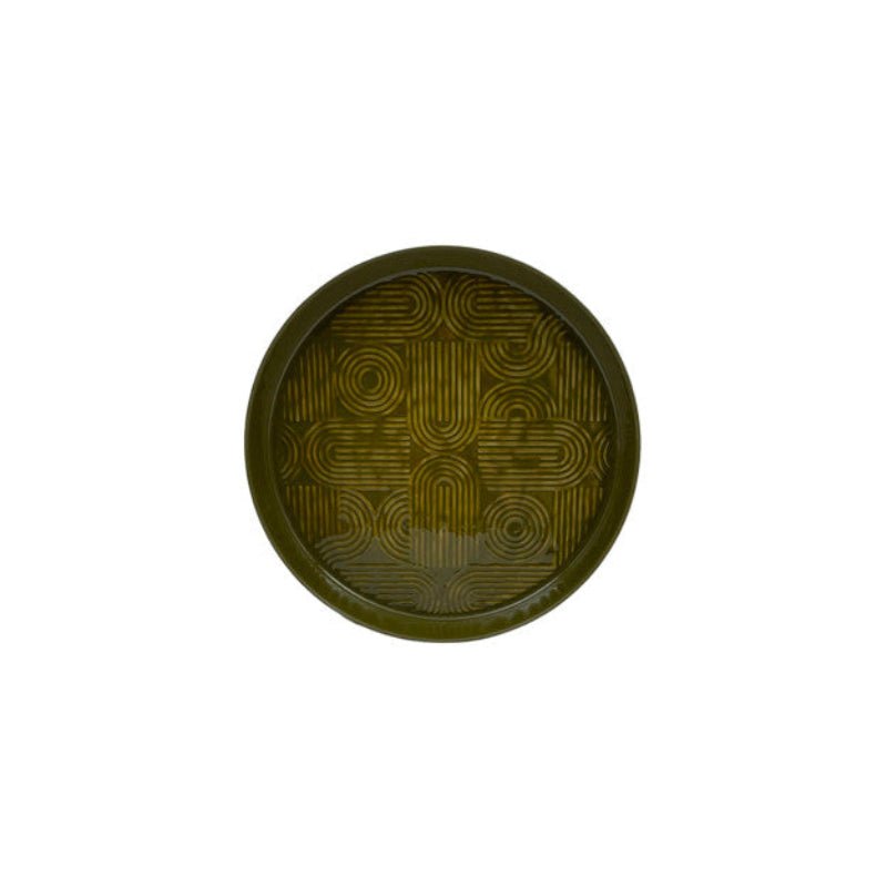 Plateau Molitor Olive – Plateau en métal peint fait main | Bazardeluxe - Décoration intérieure | DECOLUCCE