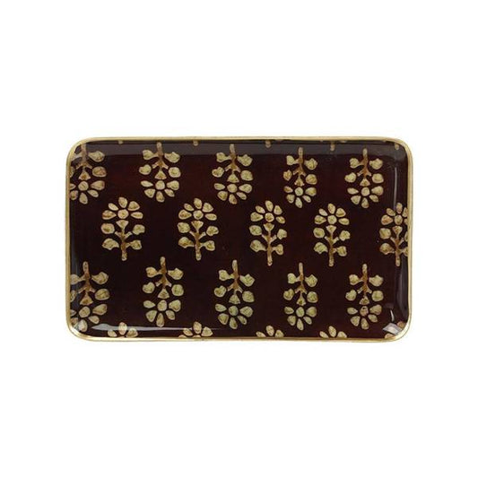 plateau en métal acajou, chic élégant, pour la décoration de votre intérieur 