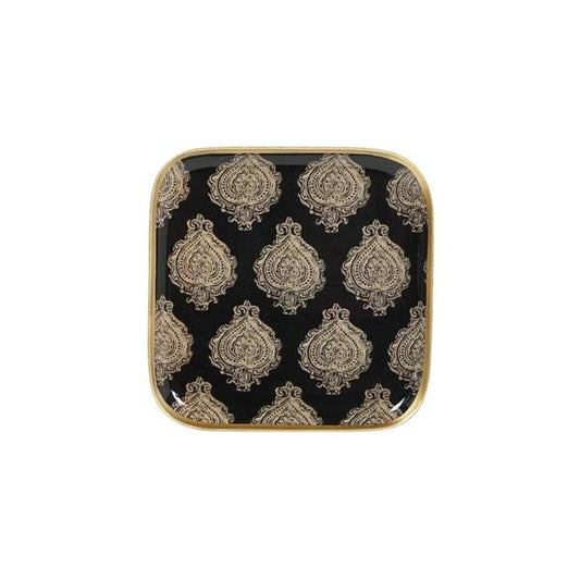 Plateau en métal carré noir, très chic et élégant pour vos fêtes de Noël 