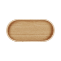 Petit plateau ovale en chene massif avec finition lisse, parfait pour le petit déjeuner ou l'apéritif 