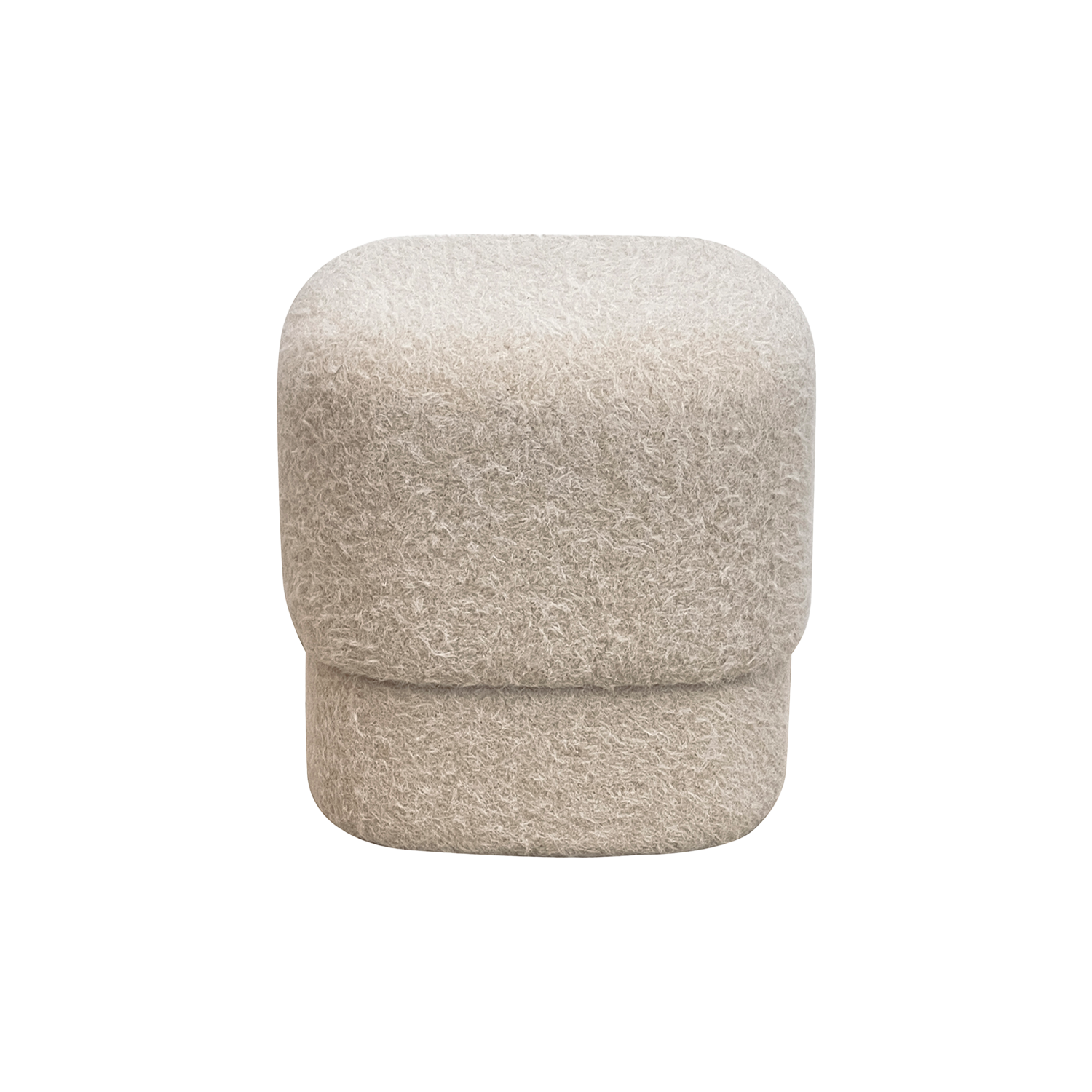 Pouf carré bouclette beige